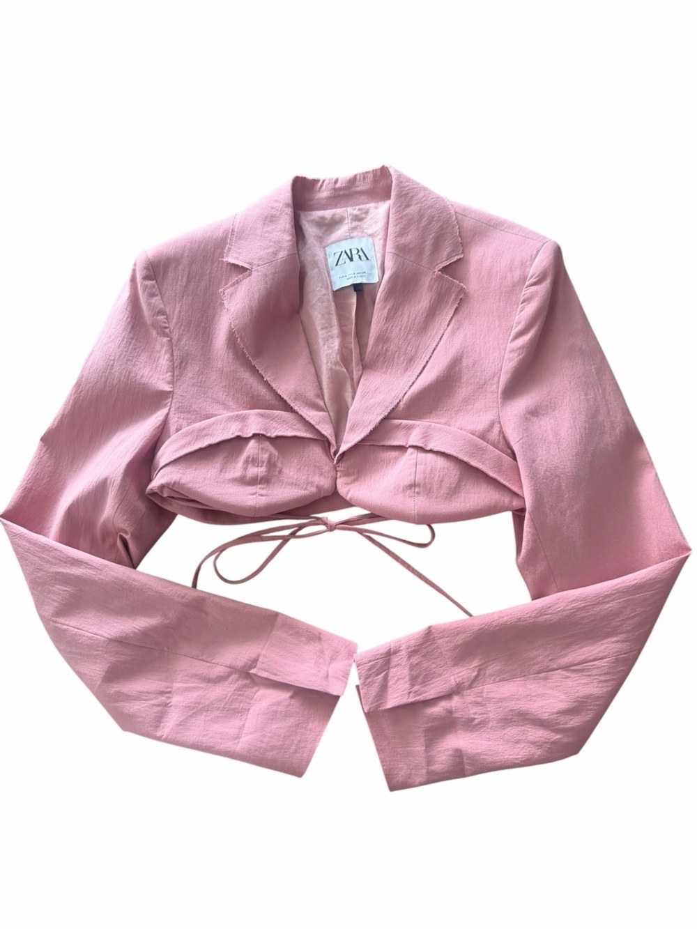 Zara Dusty Rose Linen-Blend Jacket
